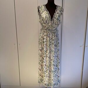 Max studio chiffon Floral sleeveless Maxi Dress L